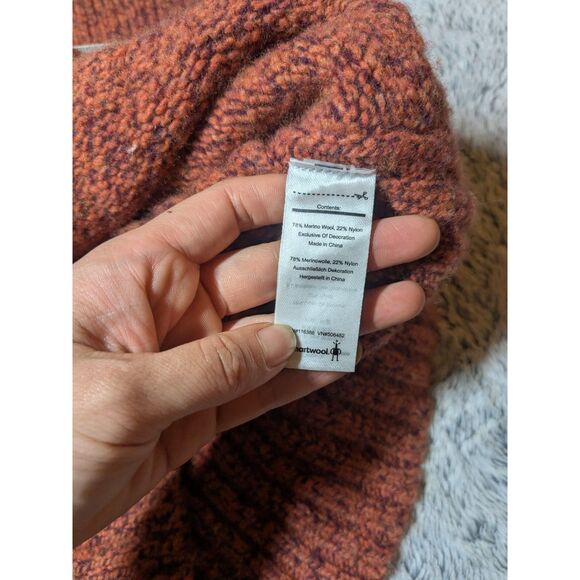 Smartwool Red Sweater Merino Wool Bell Meadow Turtleneck Medium - Picture 5 of 8